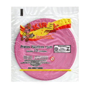 PRATO PLÁSTICO KIREY P15 ROSA C/10