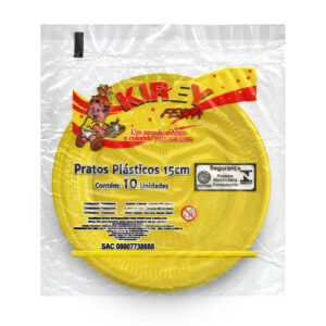 PRATO PLÁSTICO KIREY P15 AMARELO C/10
