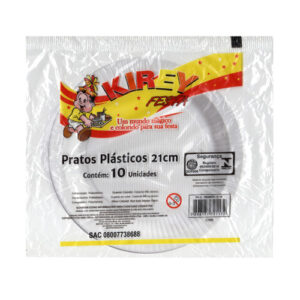 PRATO PLÁSTICO P-21 BRANCO C/10