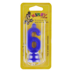 VELA KIREY NUMERADA AZUL N.6