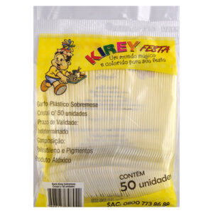 Garfo de Sobremesa Plástico Cristal c/ 50 Kirey Festa