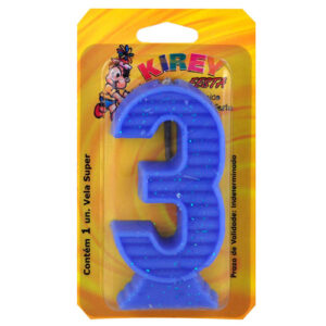 VELA KIREY NUMERADA SUPER AZUL N.3