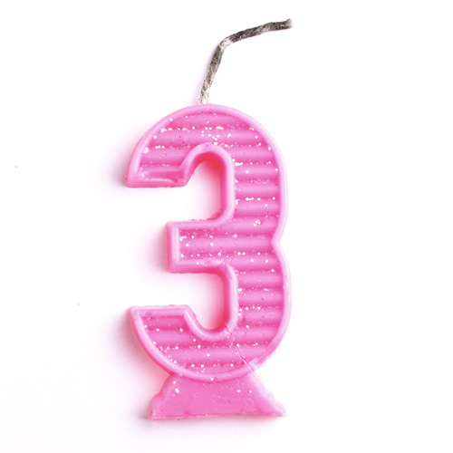 VELA KIREY NUMERADA SUPER ROSA N.3 - Imagem 2