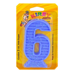 VELA KIREY NUMERADA SUPER AZUL N.6