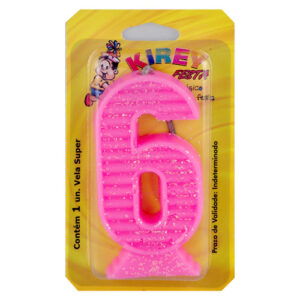 VELA KIREY NUMERADA SUPER ROSA N.6