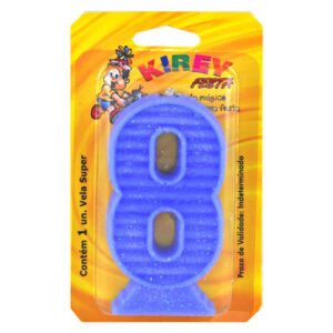 VELA KIREY NUMERADA SUPER AZUL N.8