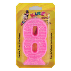 VELA KIREY NUMERADA SUPER ROSA N.8