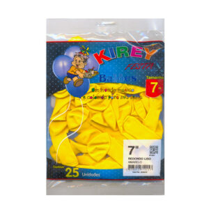 BALÃO KIREY REDONDO Nº7 AMARELO C/25