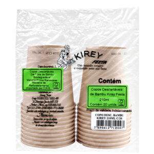 COPO BIODEGRADÁVEL KIREY BAMBU 210ML C/20