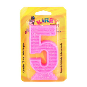 VELA KIREY NUMERADA SUPER ROSA N.5