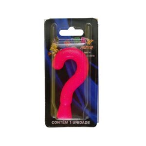 Vela tubular numeral ? - rosa