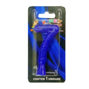Vela tubular numeral 7 - azul