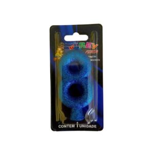 Vela Glitter numeral 8 - Azul
