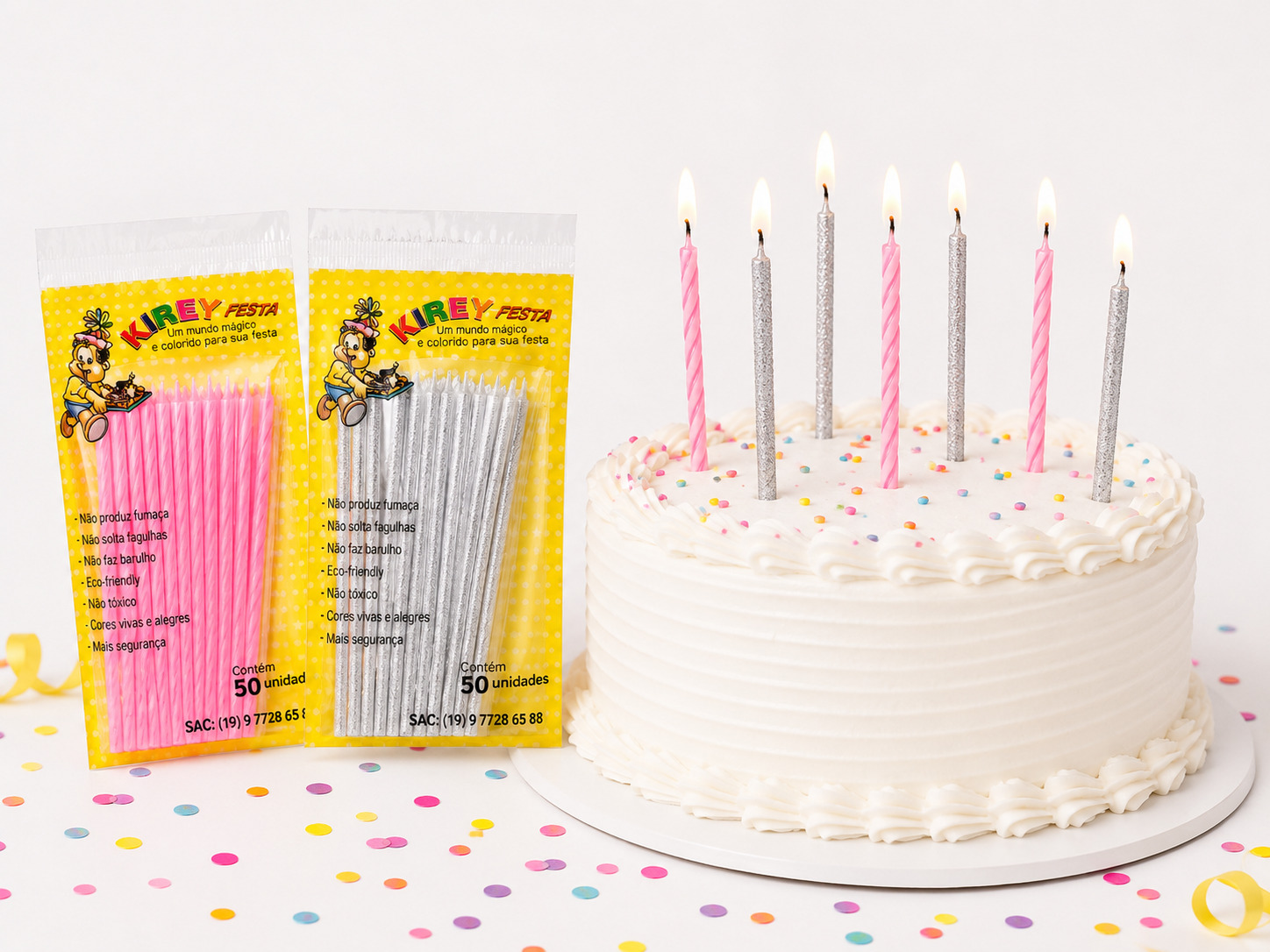 Vela palito de aniversário para revenda no atacado