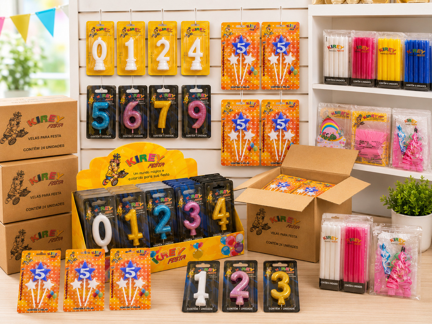 Velas de aniversário para compra no atacado com fornecedor de artigos de festa para revenda